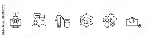 Digital transformation banner icon vector illustration concept with icon of technology, communication, data, iot, automation, internet, and networking