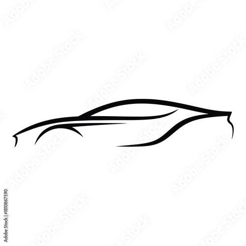 Sleek automotive design showcasing a dynamic car outline, ideal for marketing, promotion, and innovative vehicle concepts in a minimalist style