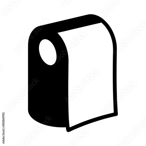 A Roll of Toilet Paper Icon Symbol Graphic Representing Hygiene