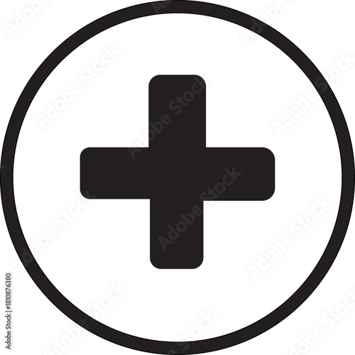 Plus sign icons set in transparent background. Add more sign .Line illustration of plus add button .Add, positive or plus sign line art icon for apps and websites, isolated on transparent background