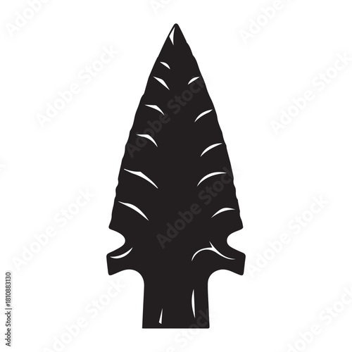 Flint arrowhead silhouette vector flat illustration design