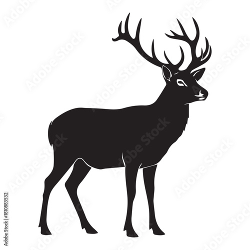 Deer buck silhouette vector flat illustration design