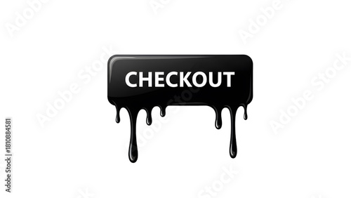 Dripping Black Checkout Button Melting Checkout for UI Design 