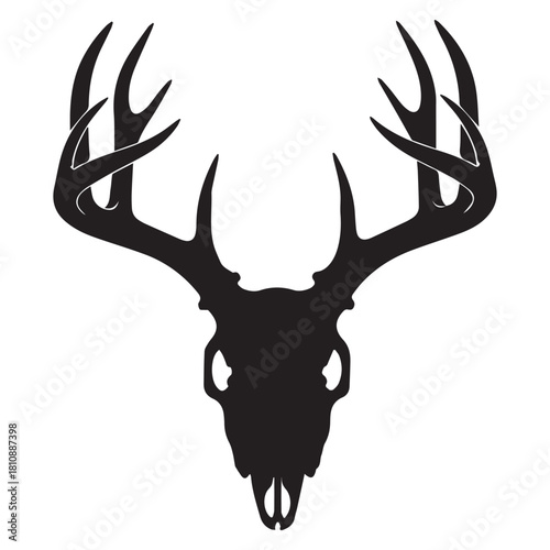 Deer skull mount silhouette vector flat illustration design