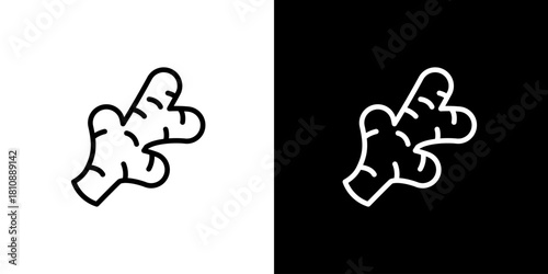 Simple ginger root line icon. A modern vector symbol of a healthy spice for cooking, food, and culinary concepts. Isolated graphic element