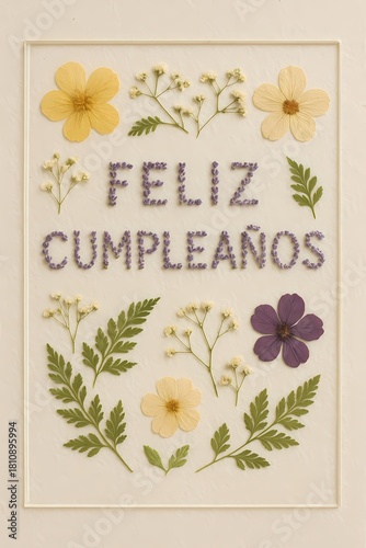 feliz cumpleanos flower card 