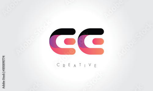 EE Modern Gradient Abstract Logo – Creative Rounded Lettermark Branding Design
