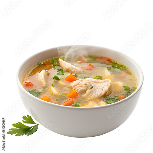 Tasty chicken soup isolated on transparent background png