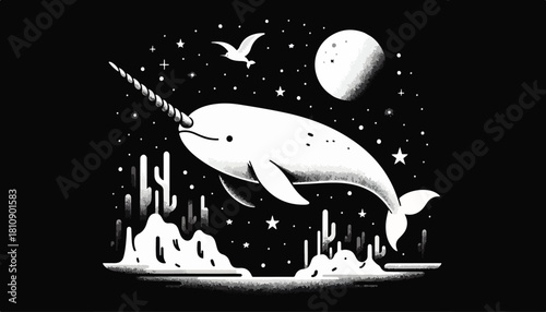 black color fish silhouette vector illustration, solid white background