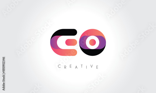 EO Modern Gradient Abstract Logo – Creative Rounded Lettermark Branding Design