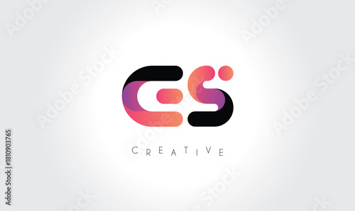 ES Modern Gradient Abstract Logo – Creative Rounded Lettermark Branding Design