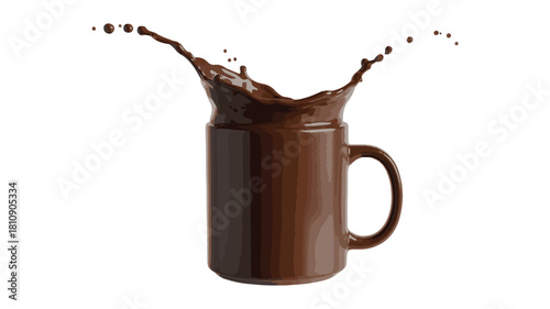 Chocolate Splash From A Mug With Droplets Flying Outward drink liquid