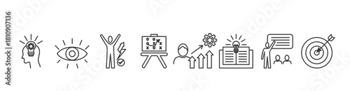 Personal growth banner icon vector illustration concept with icon of creativity, vision, motivation, planning, development, learning, training, and goals