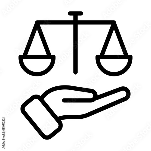 Rights Vector Line Icon Design