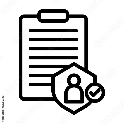 Usage Rights Vector Line Icon Design