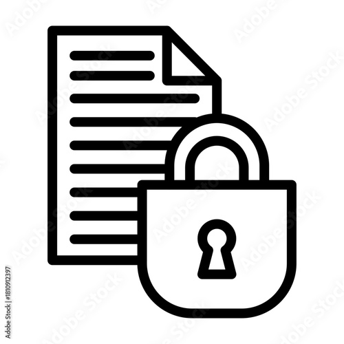 Lock Vector Line Icon Design