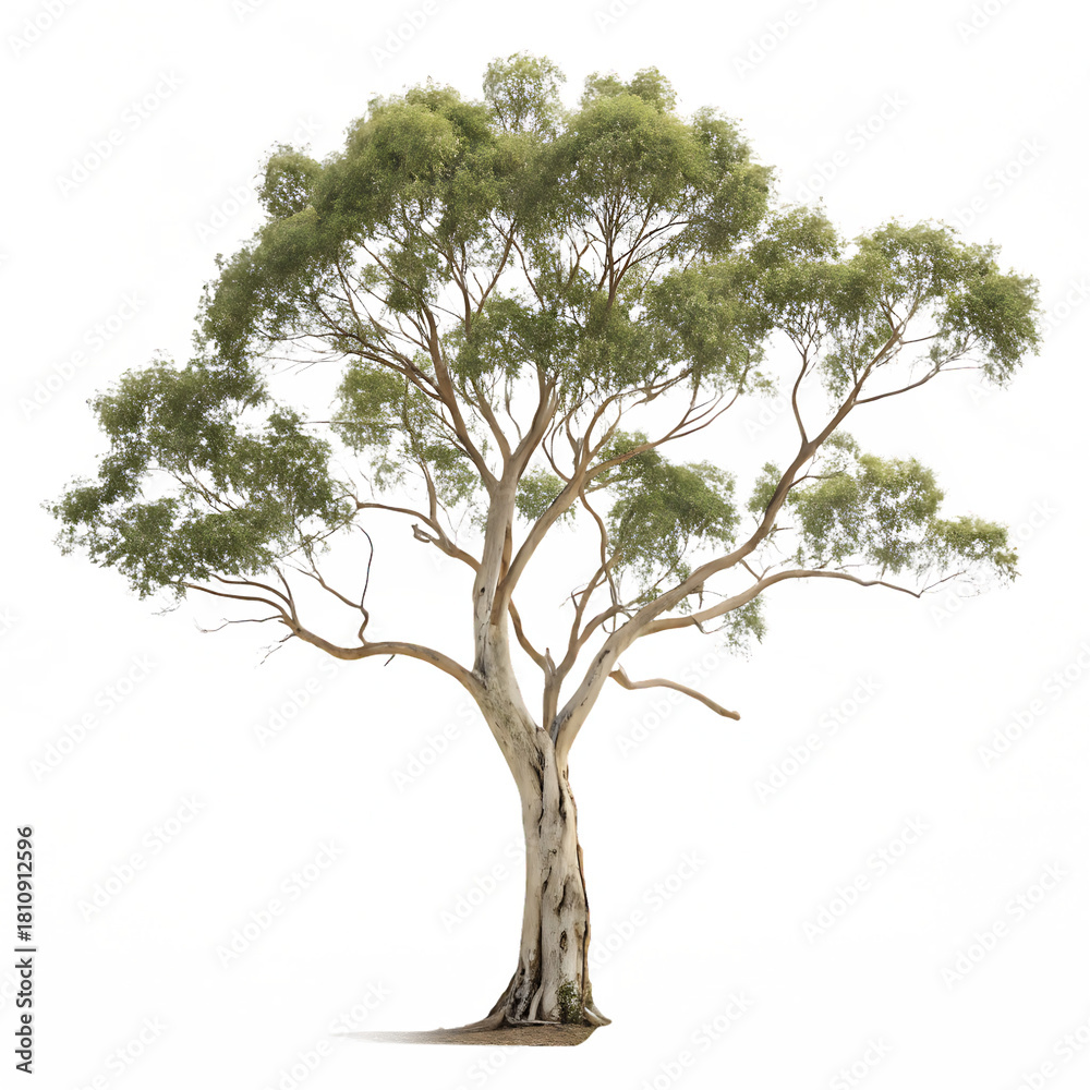 Fototapeta premium Green eucalyptus tree isolated on transparent background png