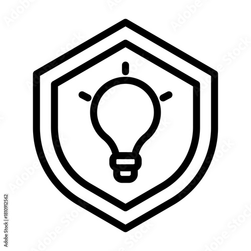 Intellectual Property Vector Line Icon Design