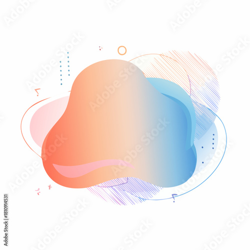 An eye-catching abstract fluid gradient vector composed of soft curves and multi-tone liquid shapes. This modern background combines vivid and pastel color transitions, perfect for branding, presentat