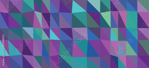 Abstract Geometric Pattern of Purple Blue and Green Triangles background