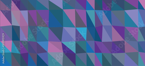 Abstract Geometric Pattern of Teal Purple and Blue Triangles background