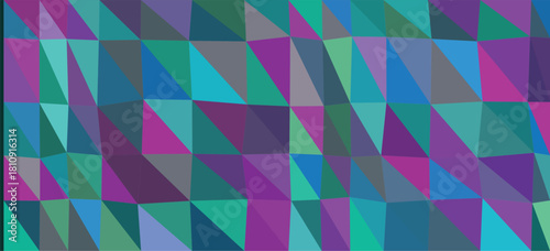Abstract Geometric Pattern With Teal Blue Purple Pink And Gray Triangles background
