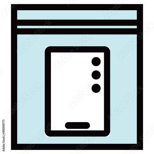 モバイルバッテリーの機内持ち込みのためにチャック付きポリ袋に入れているイメージ素材