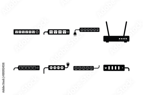 High-Speed Train and Metro Silhouette Vector Set
