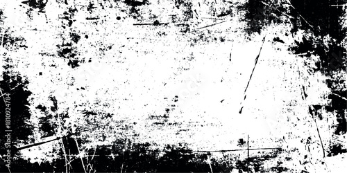 Grunge distressed texture black streaks scratches dirt stains on white background overlay effect.