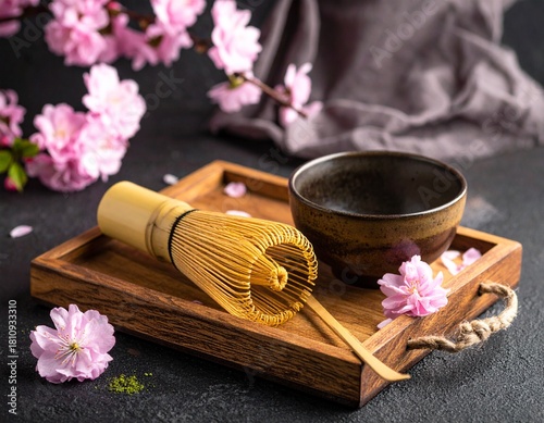 Matcha Powder with Chasen Bamboo Wisk 