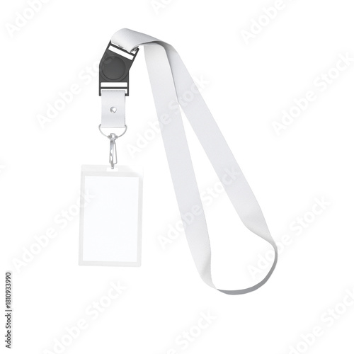 3D Render a lanyard with a white lanyard and a white lanyard