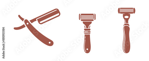 An isolated vector illustration of shaving on a clear background. Strok vector icons intended for concepts or web graphics.