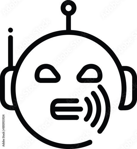Voice Assistant Robot Head Sound Icon