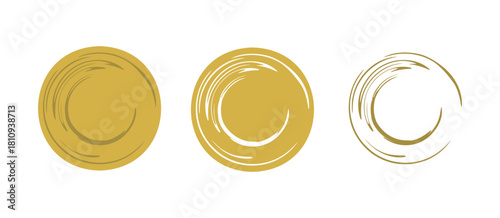 インクで描いた円のあしらいセット