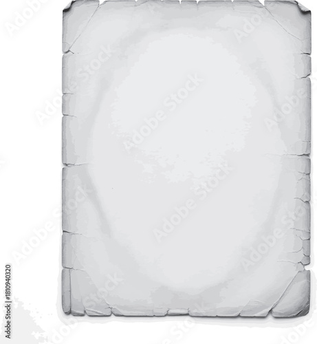 Vintage parchment scroll with an antique frame and torn curl texture