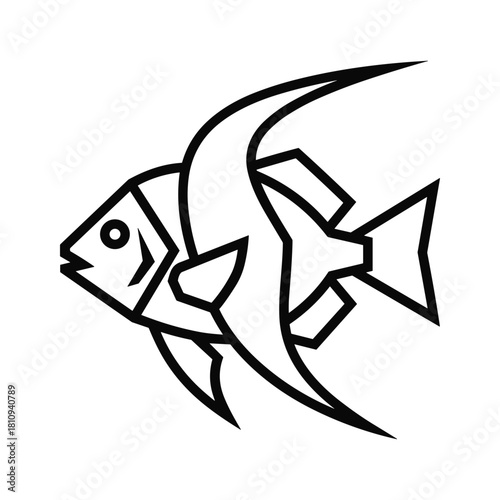 Geometric angelfish silhouette icon