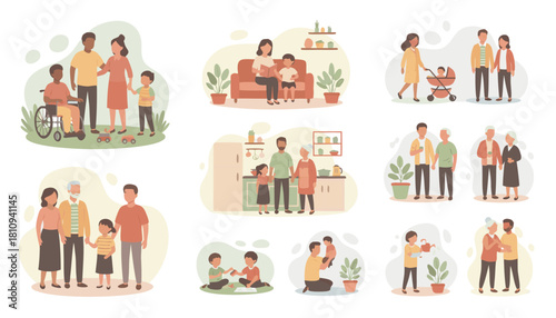 Family Bonding Moments – AI Generated Vector
