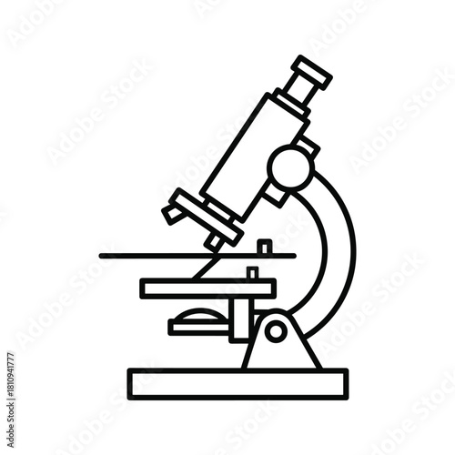 Simple line drawing of a compound microscope