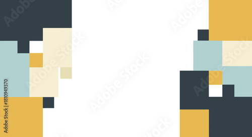 Abstract geometric pattern design with squares and rectangles in a modern, minimalist style