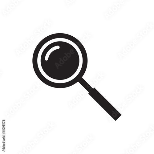 Bold solid magnifying glass symbol representing search zoom exploration and discovery functions