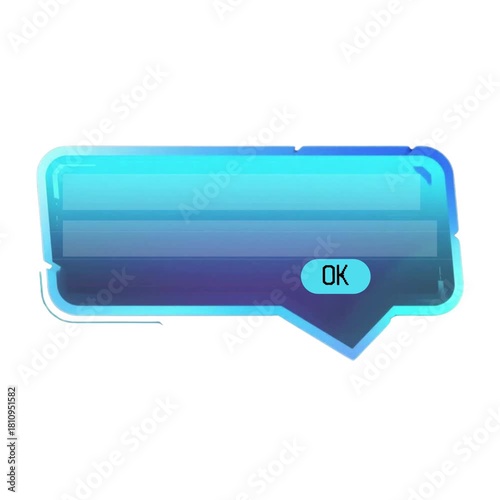 Futuristic Chat Bubble with OK Button