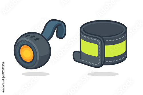 Essential safety gear for night running: clip-on light and reflective armband