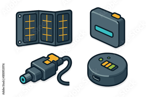 Portable power supply and charging equipment set with solar panel and battery pack