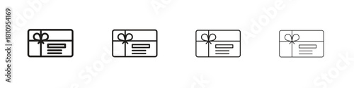 Gift card icon. Vector isolated pictograms.