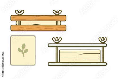 Traditional wooden flower press kit for drying plants and creating herbarium specimens