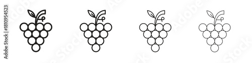 Grapes icon. Vector isolated pictograms.
