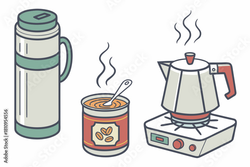 Thermos Canned Coffee and Moka Pot coffee maker