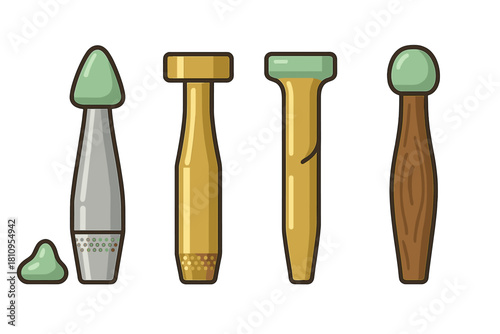 Set of various dental burs and rotary instruments for tooth preparation and polishing