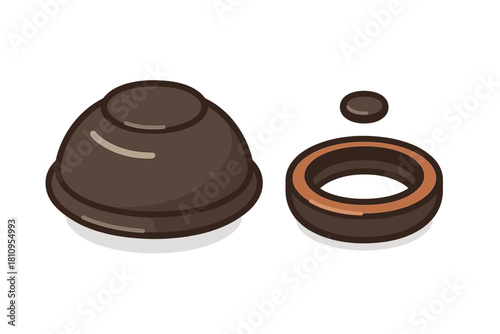 Isometric rubber dust boot and oil seal component for automotive or machinery repair