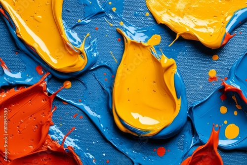 selective focus vibrant paint scatter close-up